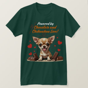 Powered by Chocolate and Chihuahua Love T-Shirt