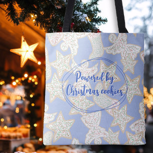 Powered by Christmas Cookies Illustrated Pattern Tote Bag