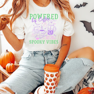 Powered By Coffee And Spooky Vibes Halloween T-Shirt