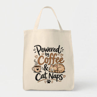 Powered by Coffee & Cat Naps  Tote Bag