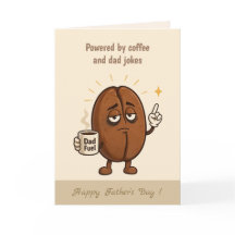 Powered by Coffee Cute Coffee Bean Father's Day