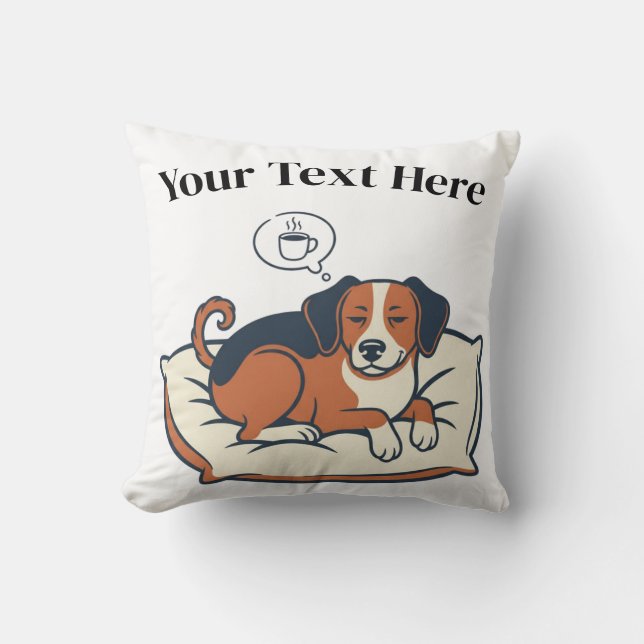 Powered by Coffee & Dog Dreams Cushion (Front)