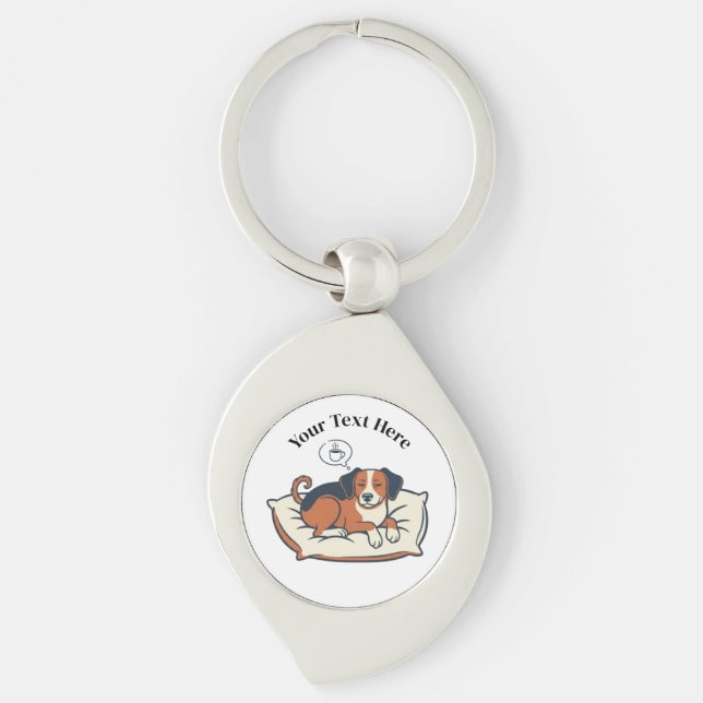 Powered by Coffee & Dog Dreams Key Ring (Front)