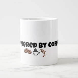 Powered By Coffee Funny Coffee Lover Giant Mug
