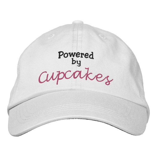 Powered by Cupcakes Embroidered Hat (Front)