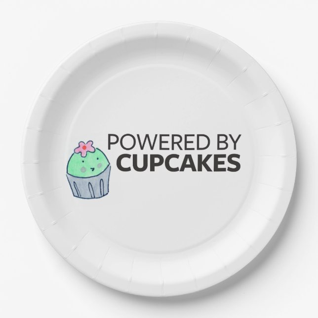 Powered by Cupcakes Paper Plate (Front)