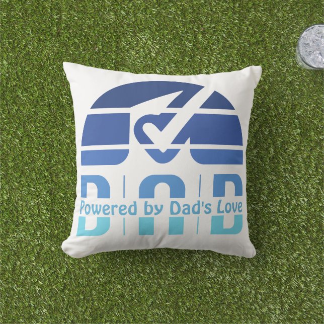 Powered by Dad's Love: Making Memories with Hugs Cushion (Grass)