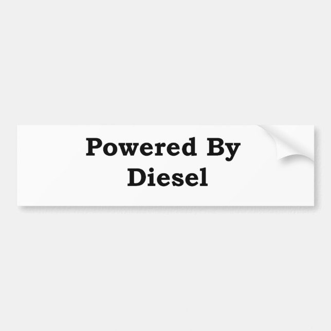 Powered By Diesel Bumper Sticker (Front)