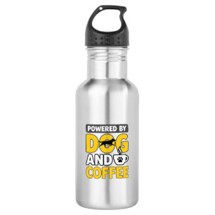 Powered By Dog And Coffee Vintage Shirt Design_1 532 Ml Water Bottle