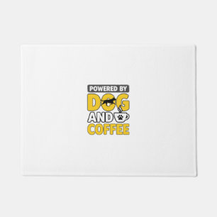 Powered By Dog And Coffee Vintage Shirt Design_1 Doormat