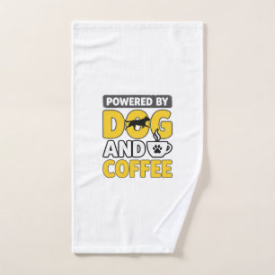 Powered By Dog And Coffee Vintage Shirt Design_1 Hand Towel