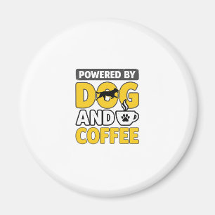 Powered By Dog And Coffee Vintage Shirt Design_1 Magnet