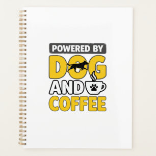 Powered By Dog And Coffee Vintage Shirt Design_1 Planner