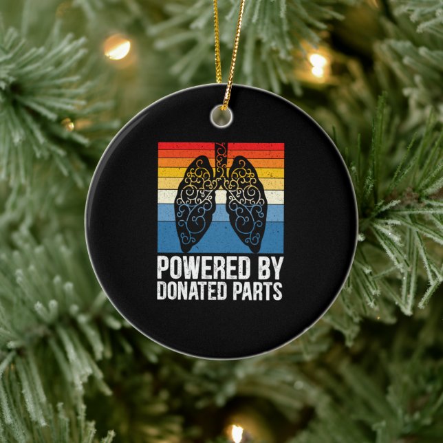 Powered By Donated Parts Lung Transplant Warrior Ceramic Tree Decoration (Tree)