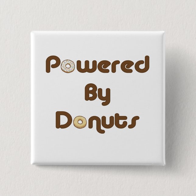 Powered By Doughnuts 15 Cm Square Badge (Front)