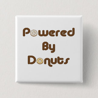 Powered By Doughnuts 15 Cm Square Badge