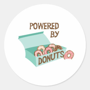 Powered By Doughnuts Classic Round Sticker