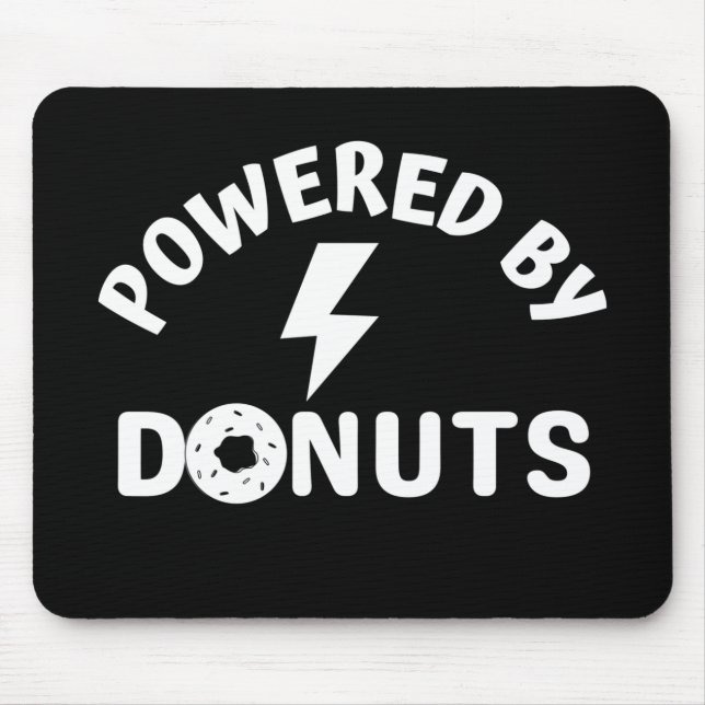 powered by doughnuts mouse pad (Front)