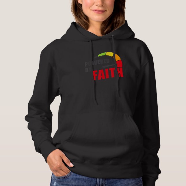 Powered by Faith u2013 Christian Inspiring Motivat Hoodie (Front)