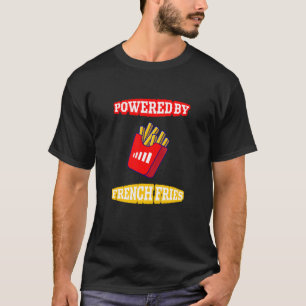 Powered By French Fries French Fray Day Kids Men T-Shirt