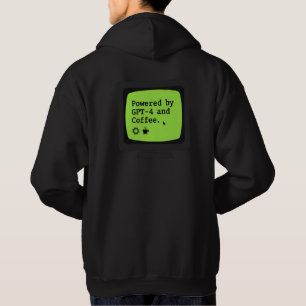 Powered by GPT-4 & Coffee Retro Tech Humor Hoodie