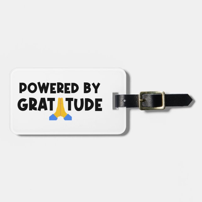 Powered By Gratitude Luggage Tag (Front Horizontal)
