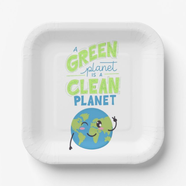Powered by Green: Thrive with Nature" Paper Plate (Front)