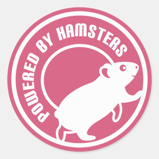 Powered by Hamsters Classic Round Sticker (Front)