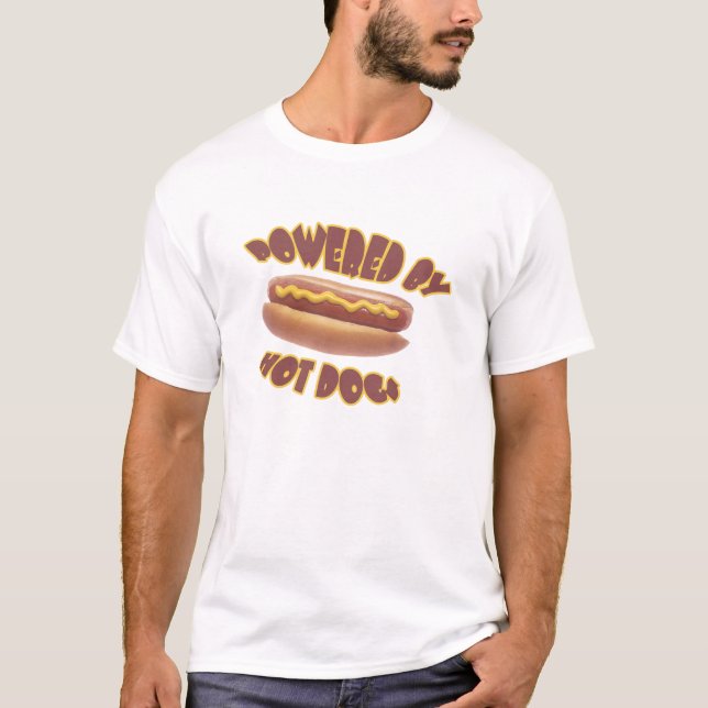 Powered By Hot Dogs T-Shirt (Front)