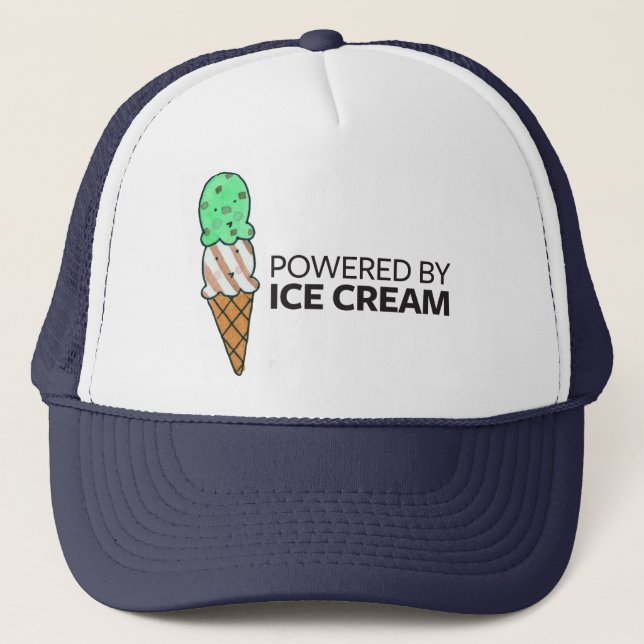 Powered by Ice Cream Trucker Hat (Front)