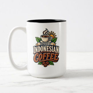 Powered By Indonesian Coffee Vintage Two-Tone Mug