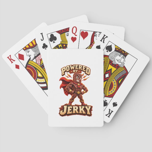 Powered by Jerky Superhero Playing Cards (Back)