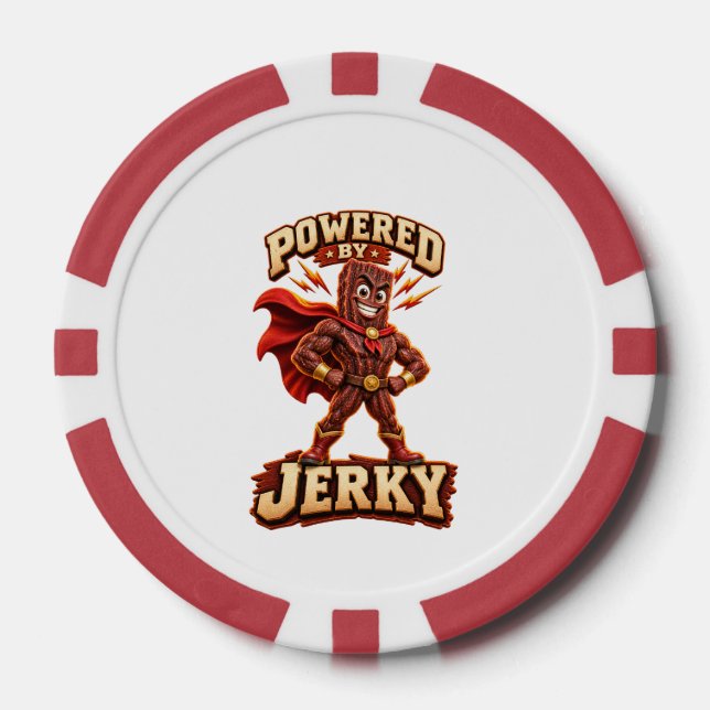 Powered by Jerky Superhero Poker Chips (Front)
