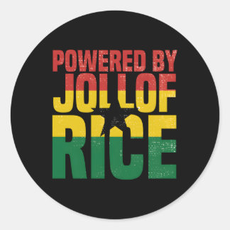 Powered By Jollof Rice Ghana For Ghanaians African Classic Round Sticker