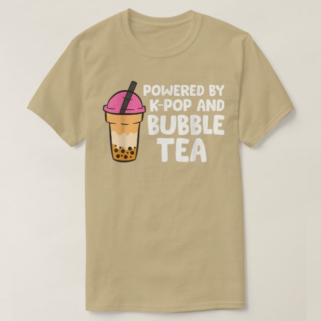 Powered By K-pop And Bubble Tea Love Boba And K Po T-Shirt (Design Front)