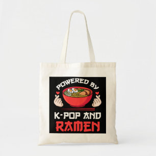 Powered by K-pop and Ramen Kpop Merch Merchandise  Tote Bag