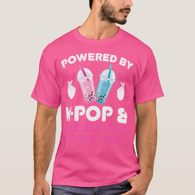 Powered By K-Pop Bubble Tea K-Pop T-Shirt (Front)