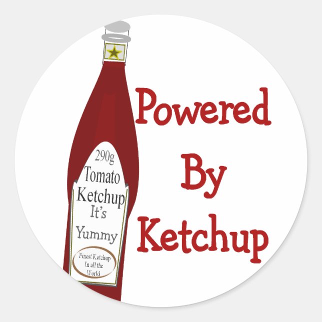 Powered By Ketchup Classic Round Sticker (Front)