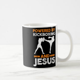 Powered By Kickboxing And Jesus Coffee Mug