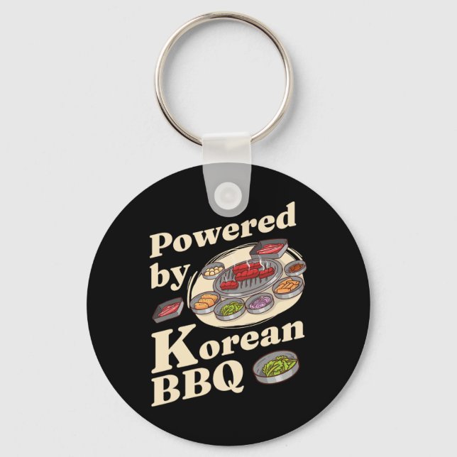 Powered By Korean Bbq  Key Ring (Front)