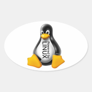 Powered by Linux Oval Sticker