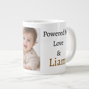 Powered by Love & Custom Name Photo Mug   Personal