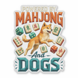 Powered by Mahjong and Dogs Shiba Inu Geometric 