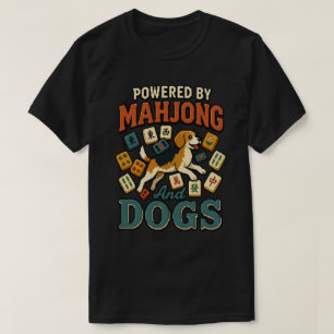 Powered by Mahjong & Beagles: Pixel Art Dog Lover  T-Shirt