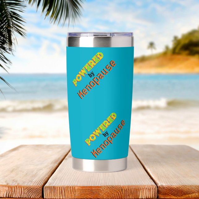 Powered by Menopause 3  Insulated Tumbler (Beach (Rotated))