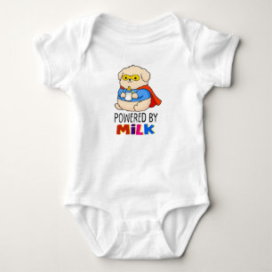 Powered by Milk Cute Superhero Puppy Baby Bodysuit
