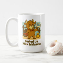 Powered by Milk & Muscles – Funny Bullio Mug