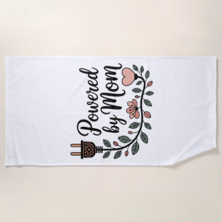 Powered By Mom Beach Towel