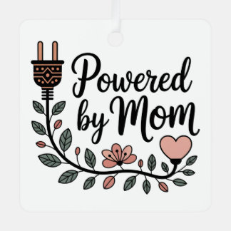 Powered By Mom Metal Tree Decoration