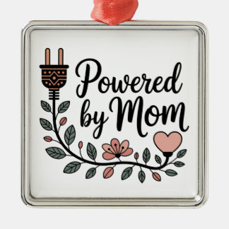 Powered By Mom Metal Tree Decoration